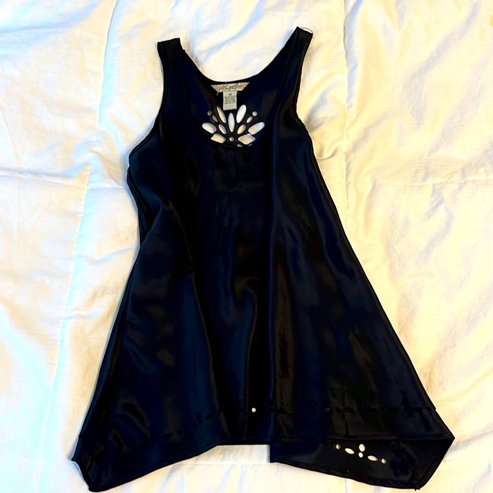 Macys, medium, black sleeveless blouse